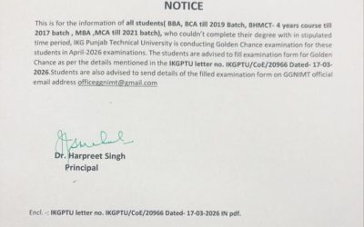 IKGPTU Offers Golden  Examination Chance for students